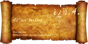 Ősz Anina névjegykártya